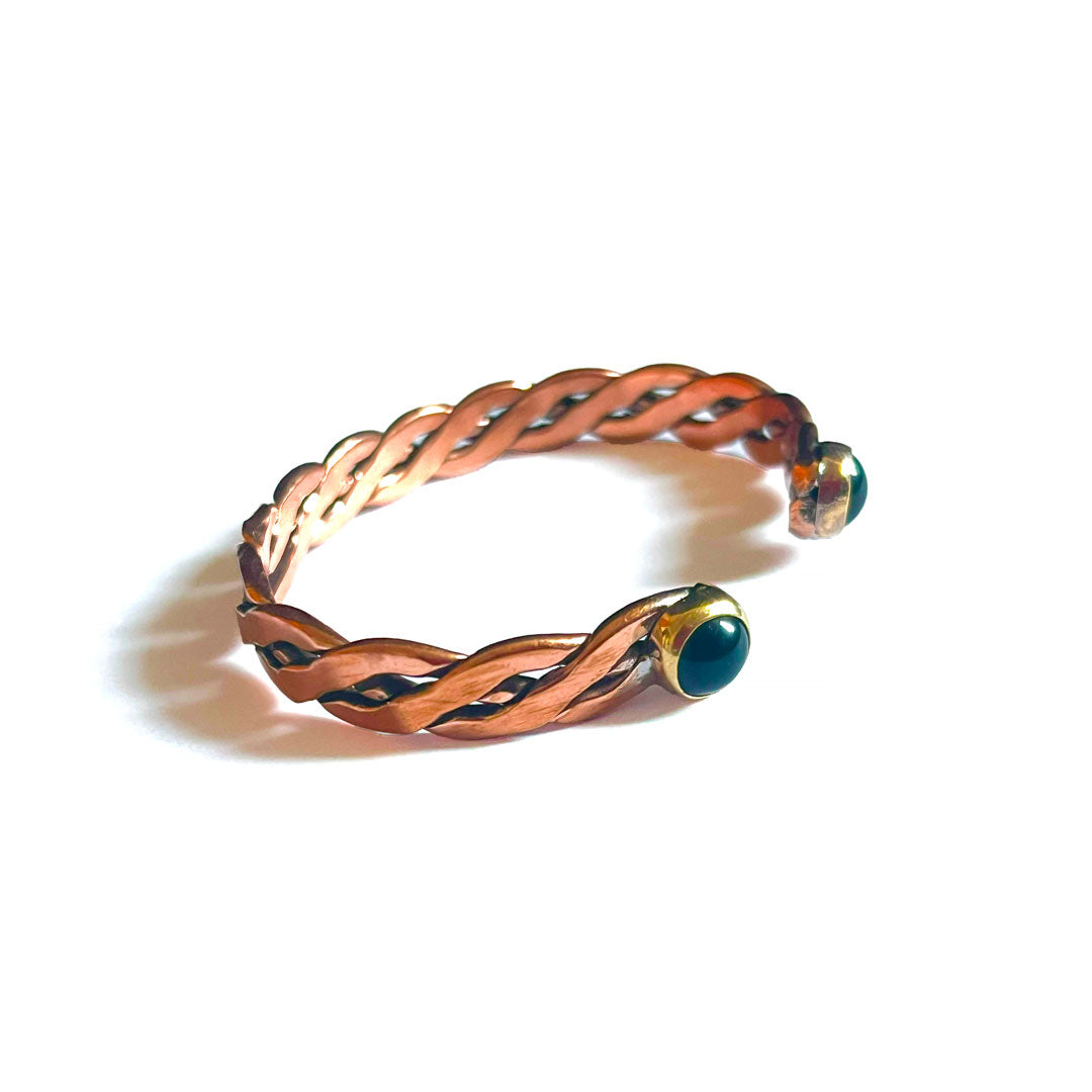 🔥 Obsidian & Copper Torzal Bracelet – Ancient Power Amulet