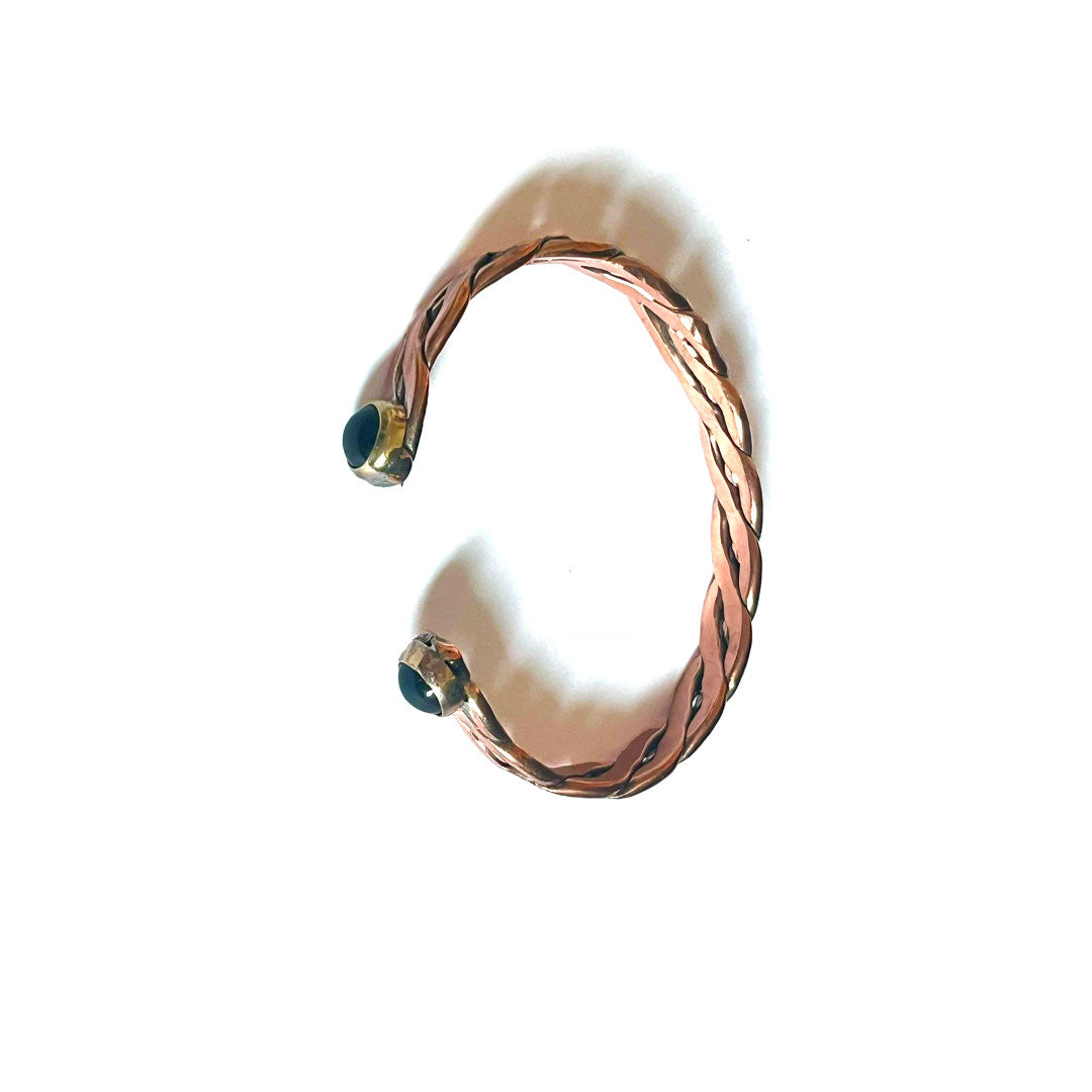 🔥 Obsidian & Copper Torzal Bracelet – Ancient Power Amulet