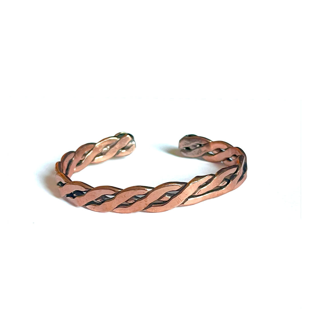 🔥 Obsidian & Copper Torzal Bracelet – Ancient Power Amulet