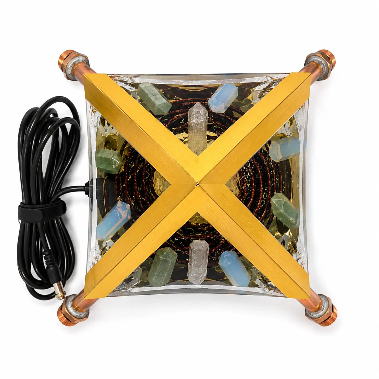 Copper Pyramid with Quantum Vortex PEMF | NEXUS CORE 3-System | 624m Rodin Coil | Rife Frequencies 1Hz–150kHz | Strobe Light Therapy | Frequency Lab AI Included | Giza 51° Sacred Geometry | Selenite | Collapsible | Handmade — Metayantra