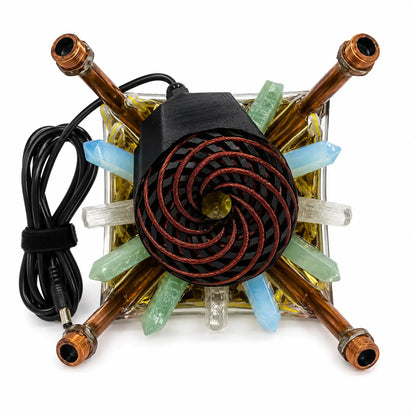 Copper Pyramid with Quantum Vortex PEMF | NEXUS CORE 3-System | 624m Rodin Coil | Rife Frequencies 1Hz–150kHz | Strobe Light Therapy | Frequency Lab AI Included | Giza 51° Sacred Geometry | Selenite | Collapsible | Handmade — Metayantra