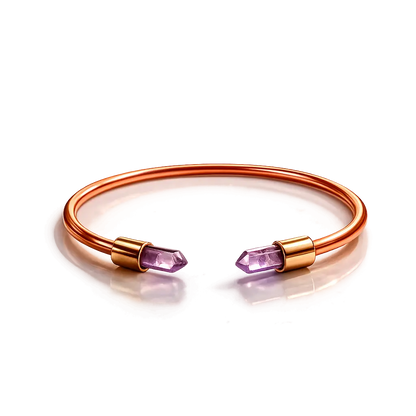 Amethyst & Copper Healing Bracelet | Sacred Bioenergetic Circuit | Joint Pain + Anxiety Relief + Energy Protection | 100% Pure Copper | Handmade | Metayantra