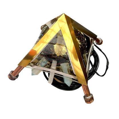 Copper Pyramid with Quantum Vortex PEMF | NEXUS CORE 3-System | 624m Rodin Coil | Rife Frequencies 1Hz–150kHz | Strobe Light Therapy | Frequency Lab AI Included | Giza 51° Sacred Geometry | Selenite | Collapsible | Handmade — Metayantra