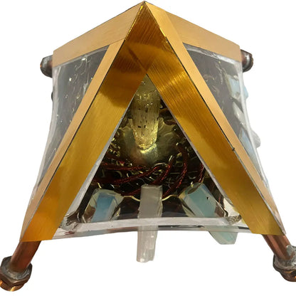Copper Pyramid with Quantum Vortex PEMF | NEXUS CORE 3-System | 624m Rodin Coil | Rife Frequencies 1Hz–150kHz | Strobe Light Therapy | Frequency Lab AI Included | Giza 51° Sacred Geometry | Selenite | Collapsible | Handmade — Metayantra