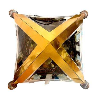 Copper Pyramid with Quantum Vortex PEMF | NEXUS CORE 3-System | 624m Rodin Coil | Rife Frequencies 1Hz–150kHz | Strobe Light Therapy | Frequency Lab AI Included | Giza 51° Sacred Geometry | Selenite | Collapsible | Handmade — Metayantra