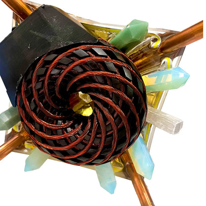 Copper Pyramid with Quantum Vortex PEMF | NEXUS CORE 3-System | 624m Rodin Coil | Rife Frequencies 1Hz–150kHz | Strobe Light Therapy | Frequency Lab AI Included | Giza 51° Sacred Geometry | Selenite | Collapsible | Handmade — Metayantra