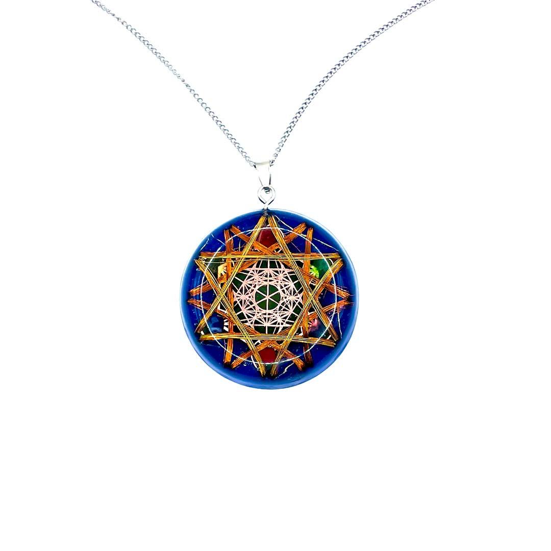 Metatron Cobalt Star Pendant | Divine Protection | Metayantra