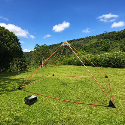Copper Pyramid with Quantum Vortex PEMF | NEXUS CORE 3-System | 624m Rodin Coil | Rife Frequencies 1Hz–150kHz | Strobe Light Therapy | Frequency Lab AI Included | Giza 51° Sacred Geometry | Selenite | Collapsible | Handmade — Metayantra