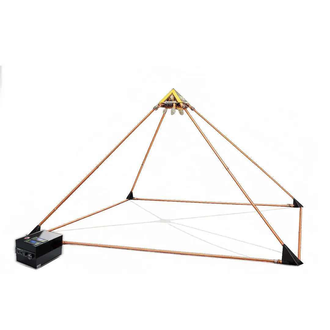 Copper Pyramid with Quantum Vortex PEMF | NEXUS CORE 3-System | 624m Rodin Coil | Rife Frequencies 1Hz–150kHz | Strobe Light Therapy | Frequency Lab AI Included | Giza 51° Sacred Geometry | Selenite | Collapsible | Handmade — Metayantra