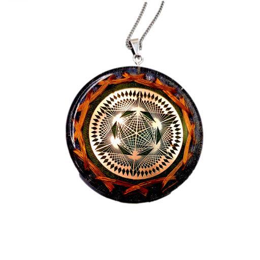 Orgonite Cellular Regenerator Necklace with Crop Circle and Dodecahedral Matrix with 5G PROTECTION