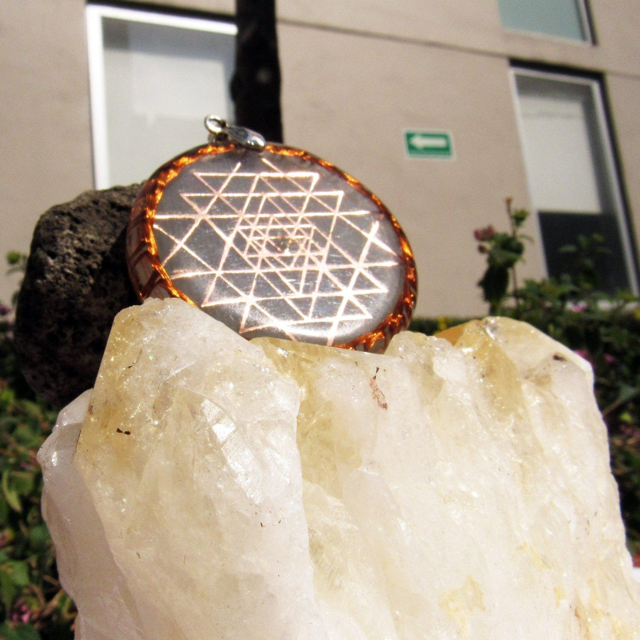 Double Sri Yantra Moldavite Cosmic Sensor - Metayantra WorldWide