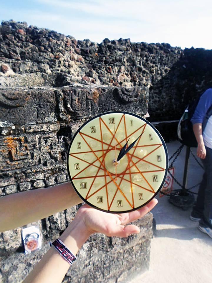 Radionic Orgone Energy Clock Black Tourmaline Citrine Quartz - Metayantra Consciencia