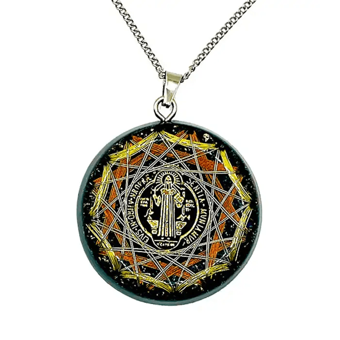 ✨🔮 Orgonite Necklace: Miracle Generator with St. Benedict Medal 🙏🛡️ Total Protection Against Witchcraft and Negative Energies